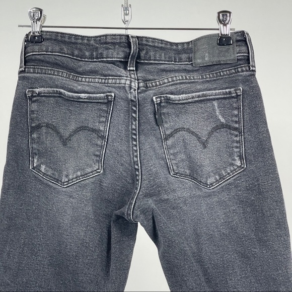 Levi's 711 Distressed Black/Grey Skinny Jeans 27 - Picture 7 of 8